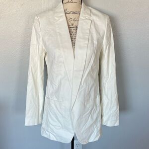Express Off White Linen Blend Tailored Blazer Jacket Size XS
